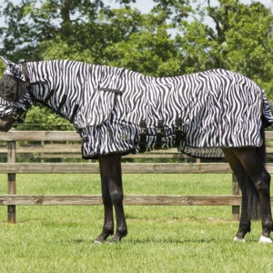 QHP Vliegendeken Zebra met hals en masker bestellen? Via Paardensportwebshop.nl